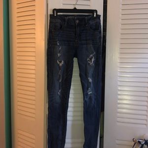 American eagle highrise ripped jeggings